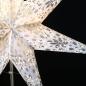 Preview: Venya White/Silverglitter - Foldable glowing star, paper poinsettia with 7 points, 60 cm